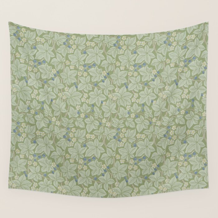 William Morris Bramble Thyme Green Wall Tapestry Gallery Image 4
