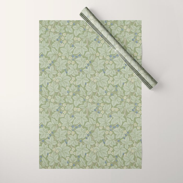William Morris Bramble Thyme Green Wrapping Paper Gallery Image 1