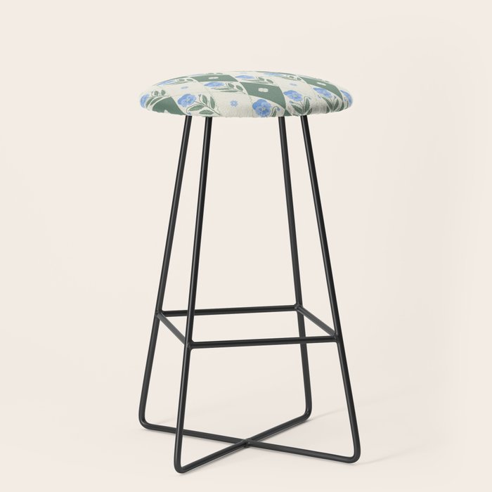 Pansy Diamond Floral Pattern Stool Gallery Image 1