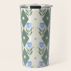 Pansy Diamond Floral Pattern Travel Mug Gallery Image 1