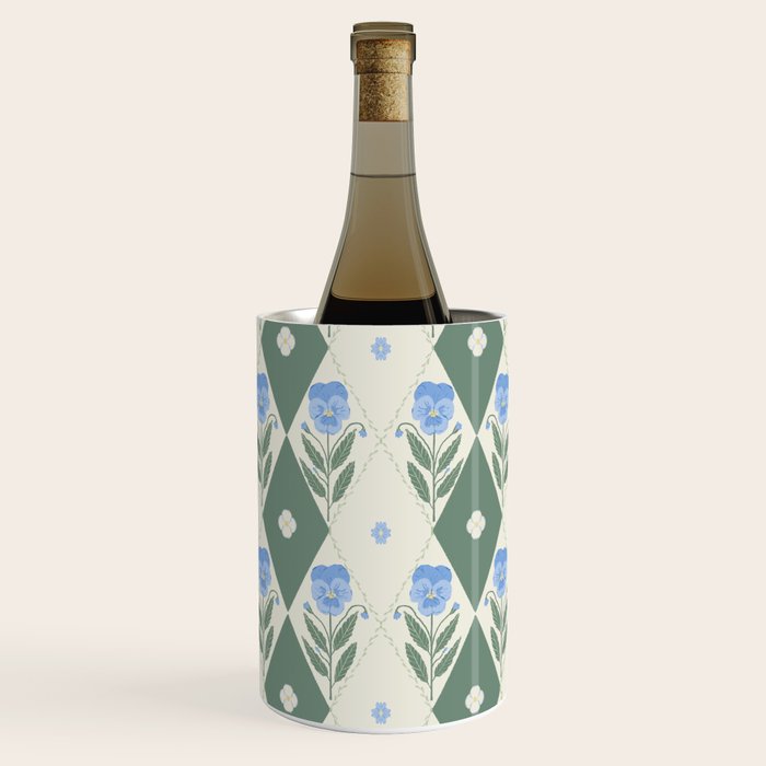 Pansy Diamond Floral Pattern Wine Chiller Gallery Image 1