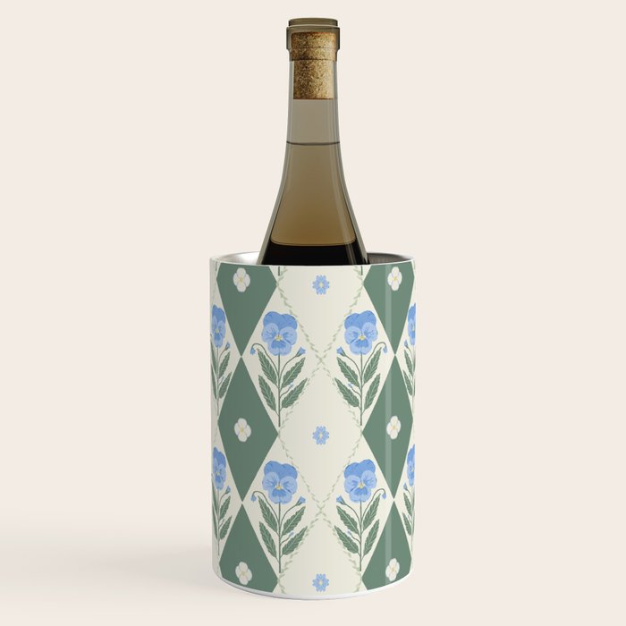 Pansy Diamond Floral Pattern Wine Chiller Gallery Image 3
