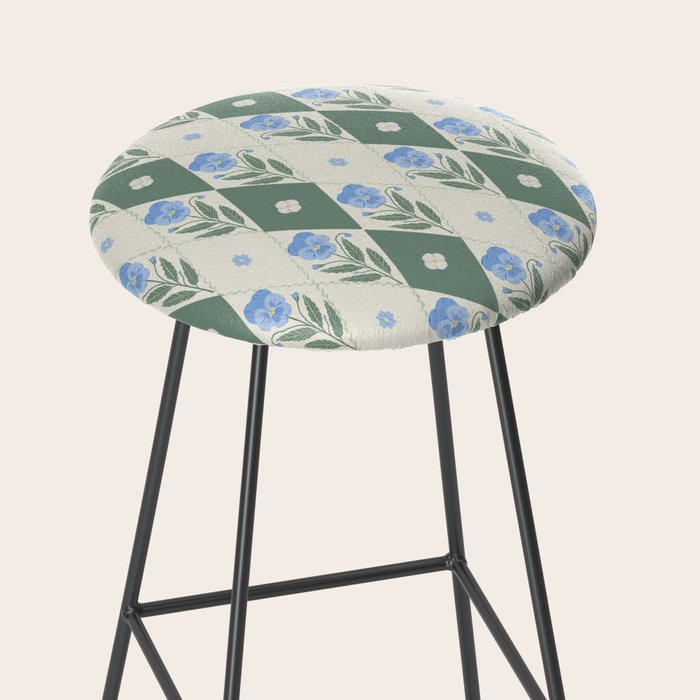 Pansy Diamond Floral Pattern Stool Gallery Image 2