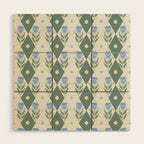 Pansy Diamond Floral Pattern Wood Wall Art Gallery Image 1