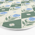 Pansy Diamond Floral Pattern Bath Mat Gallery Image 3