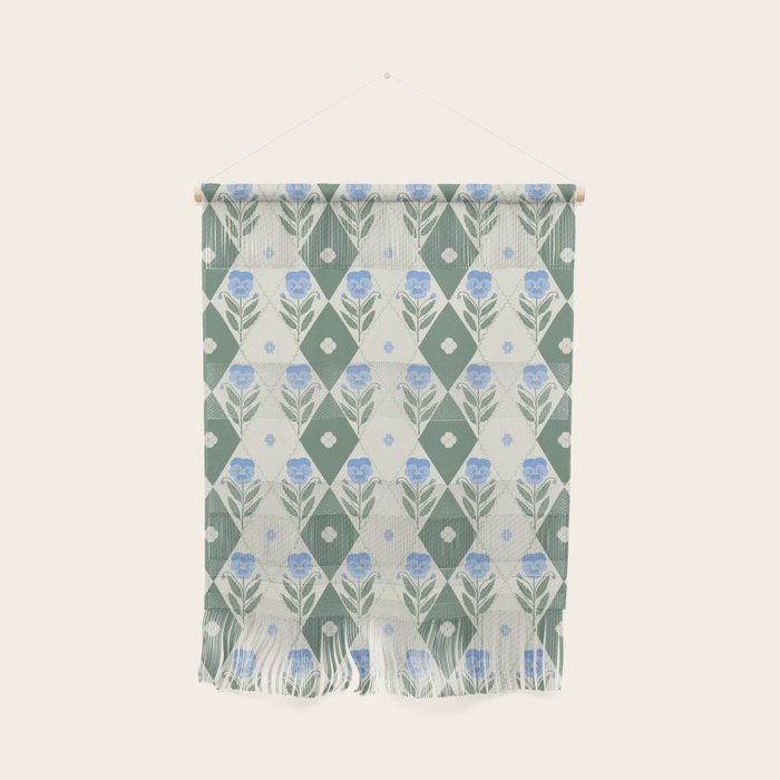Pansy Diamond Floral Pattern Wall Hanging Gallery Image 1