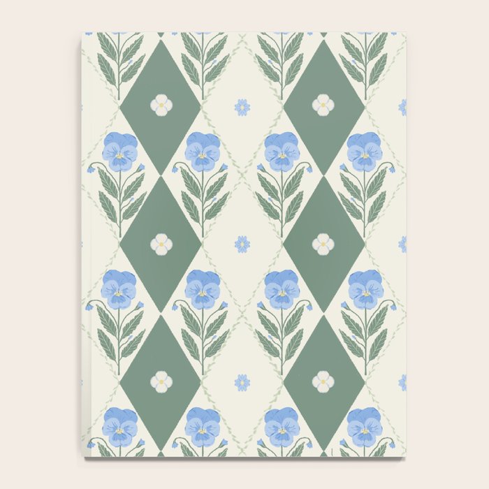 Pansy Diamond Floral Pattern Notebook Gallery Image 4