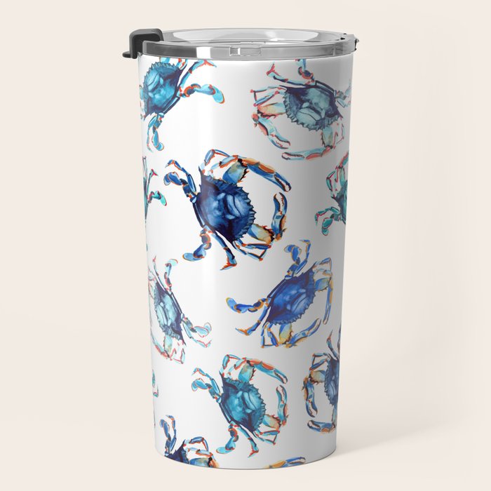 Watercolor Blue Crab Travel Mug Gallery Image 3