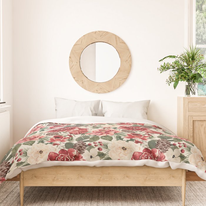 Vintage Christmas Floral Duvet Cover Gallery Image 3