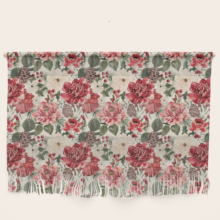 Vintage Christmas Floral Wall Hanging Gallery Image 1