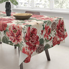 Vintage Christmas Floral Tablecloth Gallery Image 3
