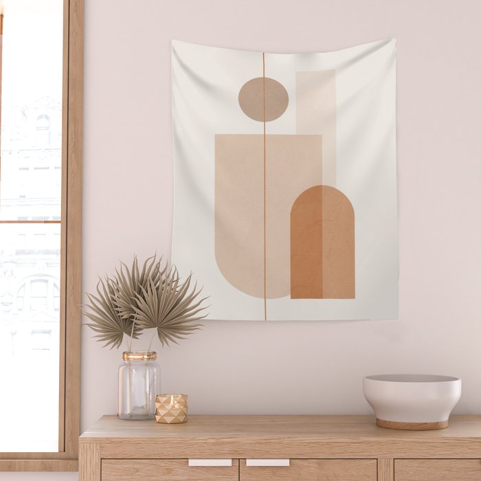 Minimal Geometric Shapes 9 Wall Tapestry Gallery Image 2