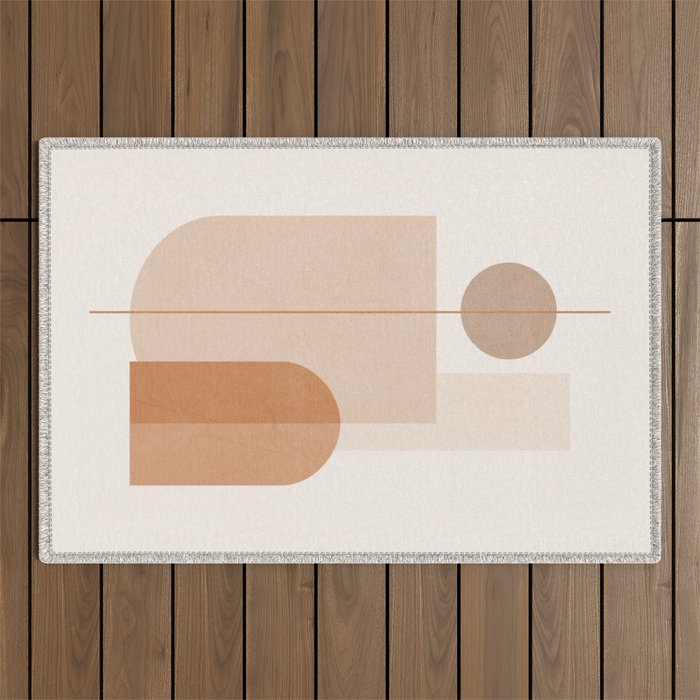 Minimal Geometric Shapes 9 Outdoor Rug Gallery Image 1