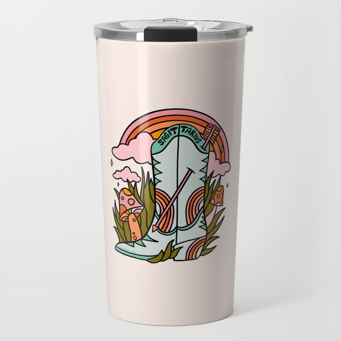Sagittarius Cowboy Boots Travel Mug Gallery Image 1