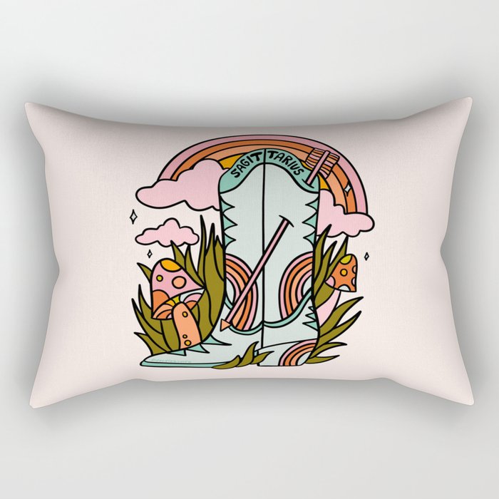 Sagittarius Cowboy Boots Rectangular Pillow Gallery Image 1