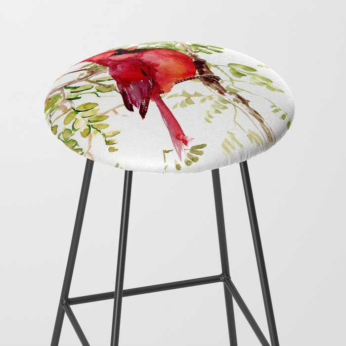Northern Cardinal, cardinal bird lover gift Stool Gallery Image 2