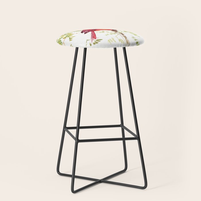 Northern Cardinal, cardinal bird lover gift Stool Gallery Image 1