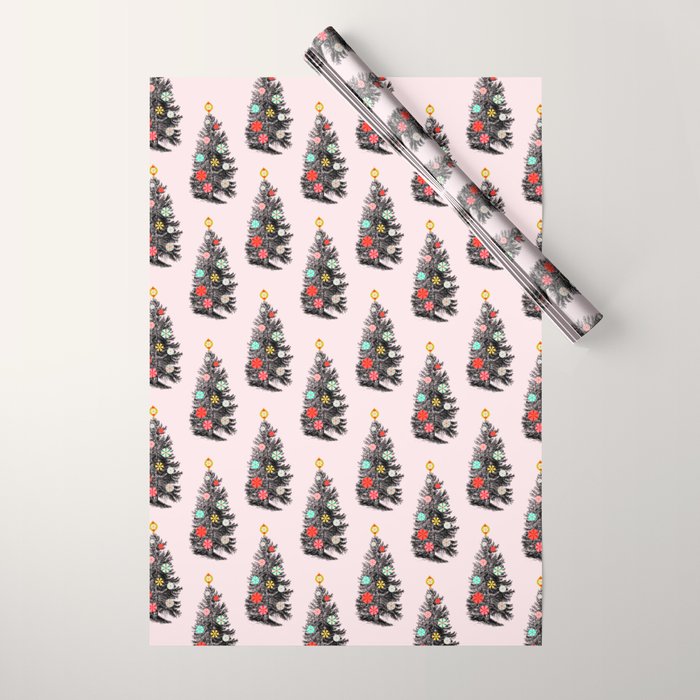 Retro Christmes tree no2 Wrapping Paper Gallery Image 1