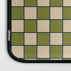 Retro Check Grid Pattern in Midcentury Modern Olive Green Navy Blue Beige Laptop Sleeve Gallery Image 3