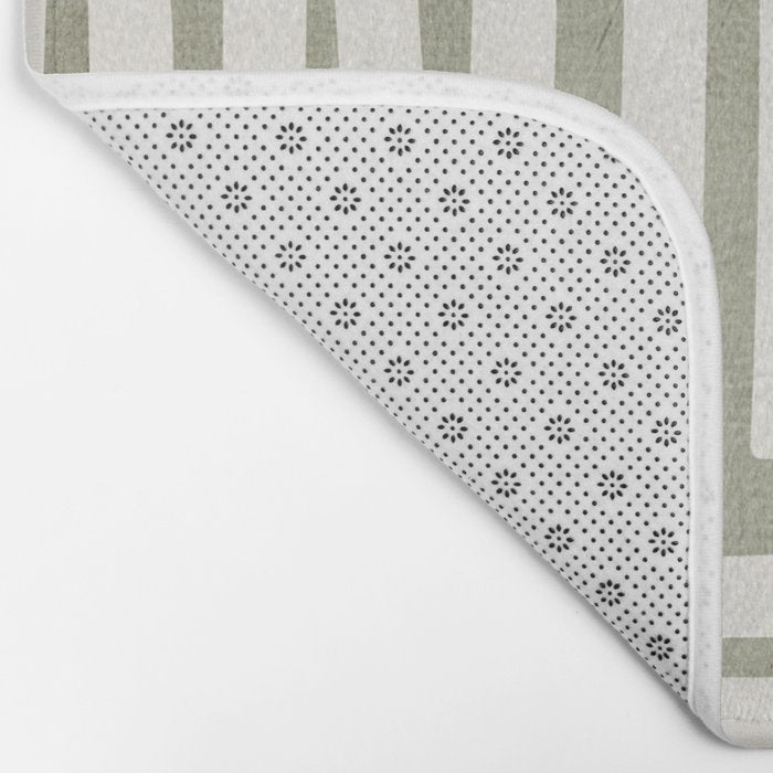 Neutral Green Modern Abstract Unique Art Bath Mat Gallery Image 2