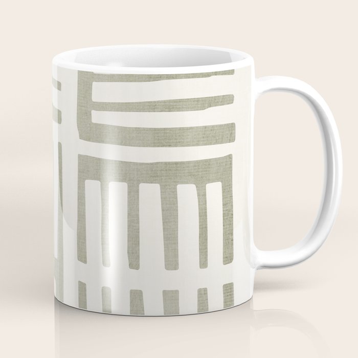 Neutral Green Modern Abstract Unique Art Coffee Mug Gallery Image 1