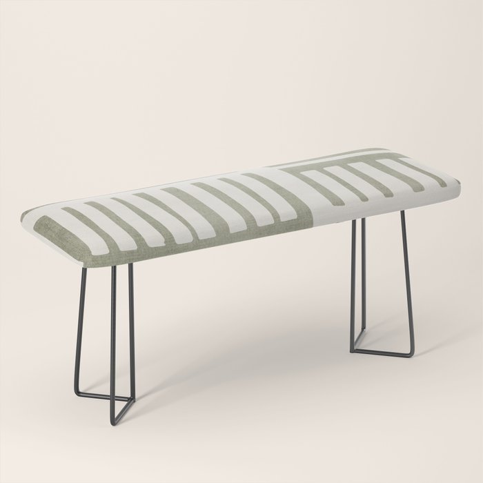 Neutral Green Modern Abstract Unique Art Bench Gallery Image 1