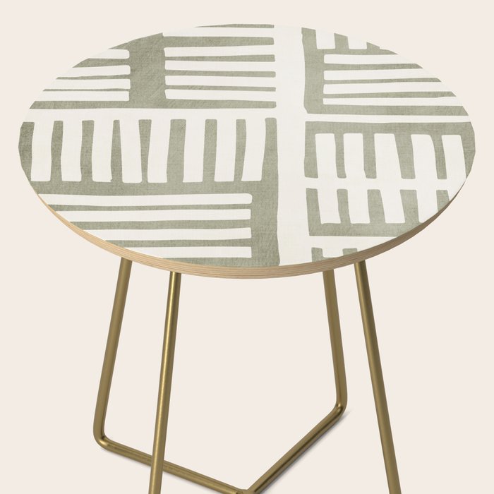 Neutral Green Modern Abstract Unique Art Side Table Gallery Image 2