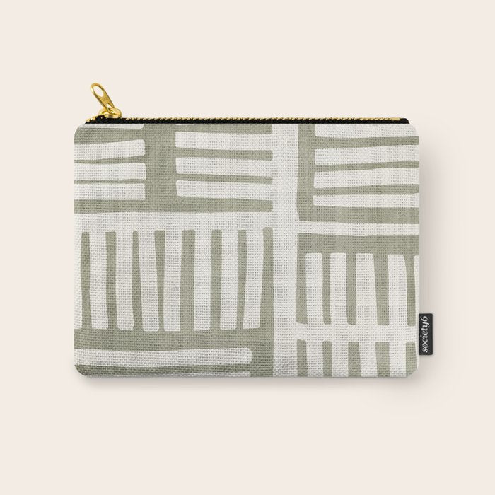 Neutral Green Modern Abstract Unique Art Carry All Pouch Gallery Image 1