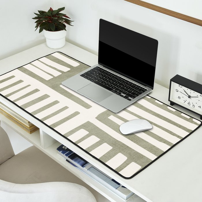 Neutral Green Modern Abstract Unique Art Desk Mat Gallery Image 2