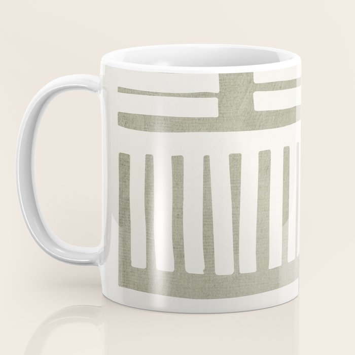 Neutral Green Modern Abstract Unique Art Coffee Mug Gallery Image 3