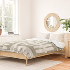 Neutral Green Modern Abstract Unique Art Duvet Cover Gallery Image 2