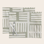 Neutral Green Modern Abstract Unique Art Placemat Gallery Image 1