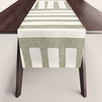 Neutral Green Modern Abstract Unique Art Table Runner Gallery Image 1