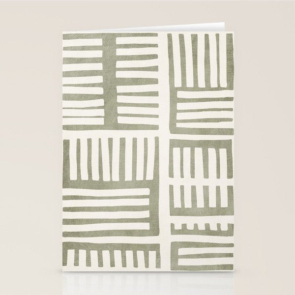 Neutral Green Modern Abstract Unique Art Stationery Card Gallery Image 1