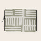 Neutral Green Modern Abstract Unique Art Laptop Sleeve Gallery Image 1