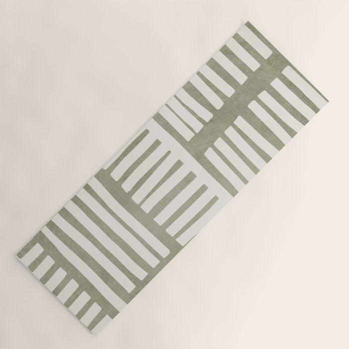 Neutral Green Modern Abstract Unique Art Yoga Mat Gallery Image 1