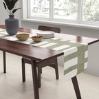 Neutral Green Modern Abstract Unique Art Table Runner Gallery Image 2
