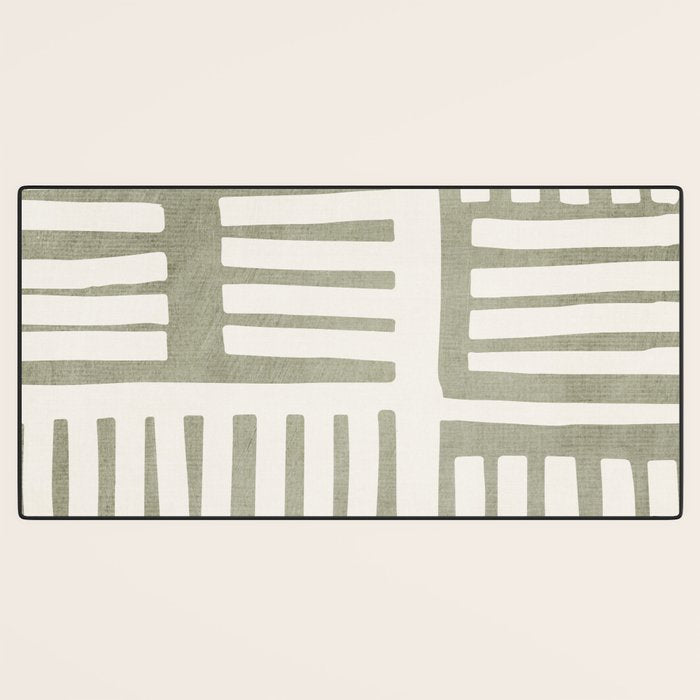 Neutral Green Modern Abstract Unique Art Desk Mat Gallery Image 3