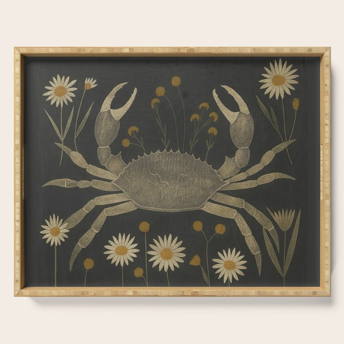 Crab with Daisies Serving Tray Gallery Image 1