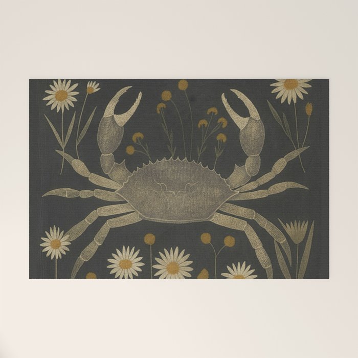 Crab with Daisies Welcome Mat Gallery Image 1
