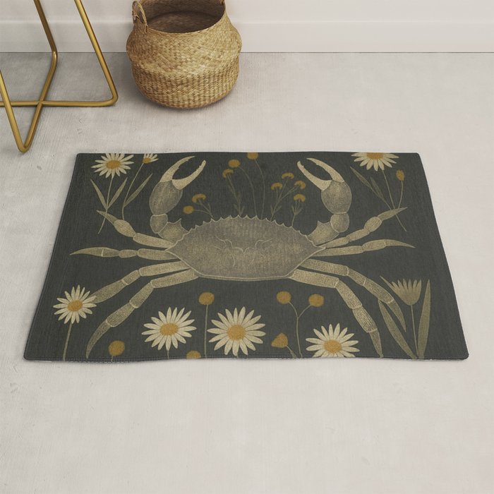 Crab with Daisies Rug Gallery Image 1