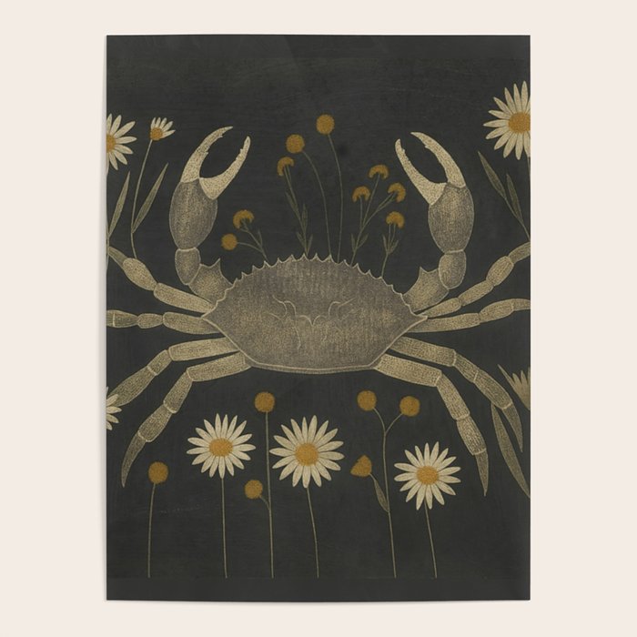 Crab with Daisies Poster Gallery Image 1