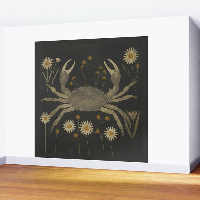 Crab with Daisies Wall Mural Gallery Image 2