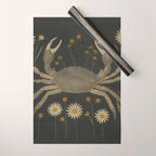Crab with Daisies Wrapping Paper Gallery Image 1
