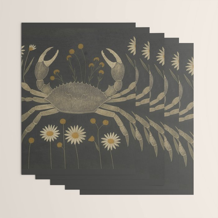 Crab with Daisies Wrapping Paper Gallery Image 3