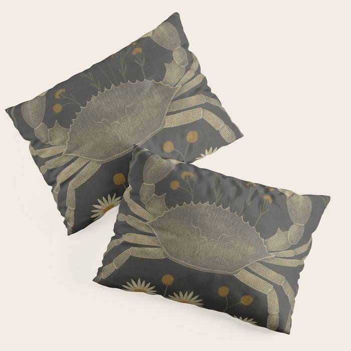 Crab with Daisies Pillow Sham Gallery Image 1