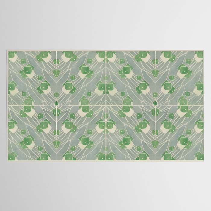 Green Geometric 1915 Hannah Borger Overbeck Tablecloth Gallery Image 2