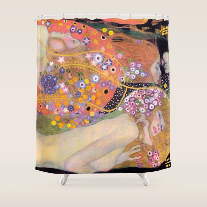 Water Serpents by Gustave Klimt Shower Curtain Gallery Image 1