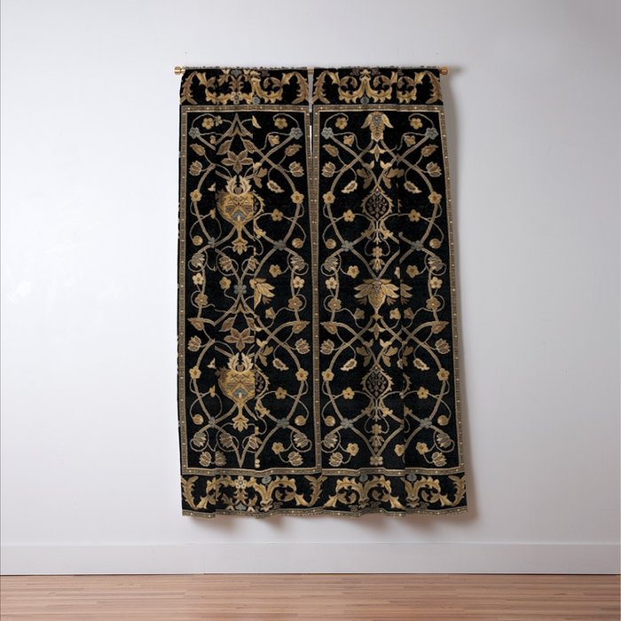 William Morris Antique Oriental Persian Floral Window Curtain Gallery Image 3