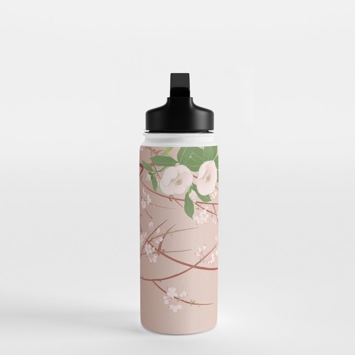Japanese Spring Flowers Vintage Kimono Pattern Water Bottle Gallery Image 3